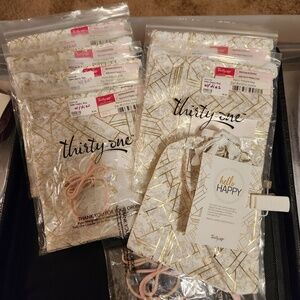 Thirty-One Hello Happy Gift Bag w/Bow Hair Ties - NIP